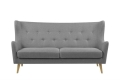 Sofa KAMILA 3 osobowa - jasnoszary, drewniane nogi