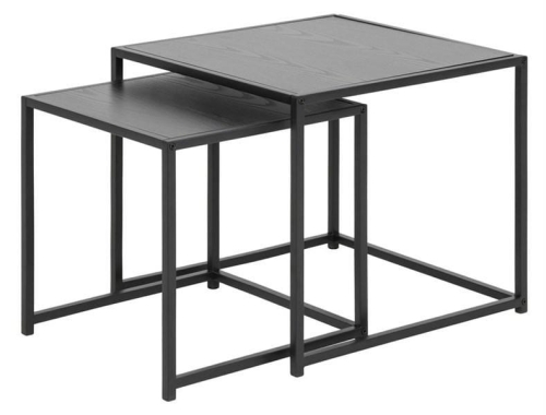 Zestaw stolików SECRET czarne - MDF, metal