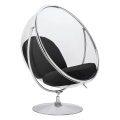 Fotel BALL STAND 2 poduszka czarna - akryl, chrom, wełna