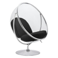 Fotel BALL STAND 2 poduszka czarna - akryl, chrom, wełna