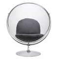 Fotel BALL STAND 2 poduszka szara - akryl, chrom, wełna