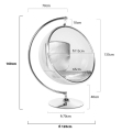 Fotel BALL STAND poduszka czarna - podstawa chrom, korpus akryl, poduszka ekoskóra