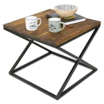 Stolik kawowy 55 cm blat drewno modrzewiowe na metalowych nogach -  Loft
