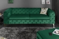 Nowoczesna sofa w stylu glamur aksamitna zieleń, złote nogi