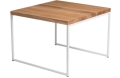 Dębowy duży stolik kawowy 100x100cm biały stelaż 15x15cmLoft