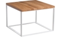 Dębowy duży stolik kawowy 100x100cm biały stelaż Loft