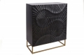 Czarna komoda SEKWANA drewno mango, złoty metal 100cm