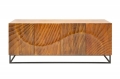 Brązowa komoda SEKWANA drewno mango, czarny metal 177cm