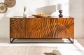 Brązowa komoda SEKWANA drewno mango, czarny metal 177cm