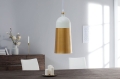 Lampa wisząca CHARLES biało złota 14cm