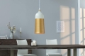 Lampa wisząca CHARLES biało złota 14cm