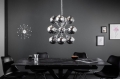 Galaktyczna srebrna lampa wisząca 72cm, 12 źródeł światła