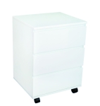Mobilny biały kontenerek pod biurko z trzema szufladami 