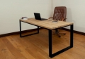 Biurko loftowe industrialne 160x70cm z drewnianym blatem