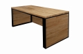 Biurko loftowe industrialne 160x70cm z drewnianym blatem i blendami