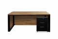 Biurko loftowe industrialne 160x70cm z drewnianym blatem i blendami