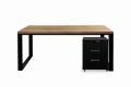 Biurko loftowe industrialne 160x70cm z drewnianym blatem