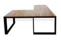 Biurko narożne loftowe industrialne 170x170cm z drewnianym blatem