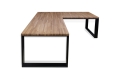 Biurko narożne loftowe industrialne 160x170cm z drewnianym blatem