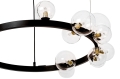 Nowoczesna lampa wisząca ADE 85cm czarna obręcz, 15 punktów świetlnych