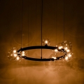 Nowoczesna lampa wisząca ADE 85cm czarna obręcz, 15 punktów świetlnych