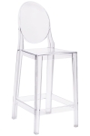 Transparentny hoker z oparciem KEIRS 65cm, poliwęglan