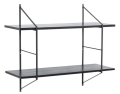 Loftowa czarna półka ścienna drewno paulowni szer.76cm