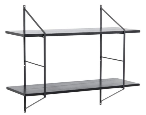 Loftowa czarna półka ścienna drewno paulowni szer.76cm