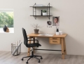 Loftowa czarna półka ścienna drewno paulowni szer.76cm