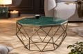 Stolik kawowy DIEGO 70cm zielony marmur , metal