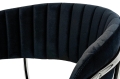 Hoker welurowy MERLOT 65cm, czarny , chromowa podstawa