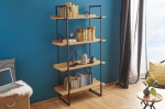 Metalowy regał stojący loft, MDF dąb - FELIKS