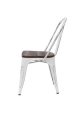 Krzesło z oparciem Paris biały metal sosna