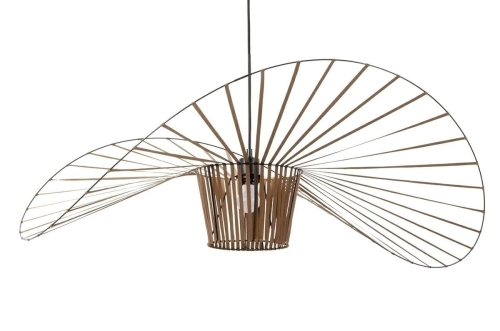 Kawowa wisząca lampa KAPELUSZ 140 cm