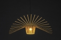 Złota wisząca lampa KAPELUSZ 140 cm