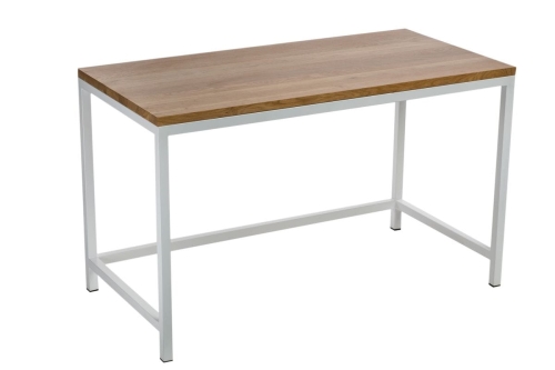 Biurko HUZZERr 120x60 cm białe profil 30m dąb naturalny