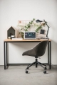 Biurko HUZZER 120x60cm czarne profile 30mm dąb naturalny