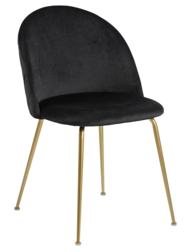 Krzesło LEISET Black /Gold metalowe nóżki