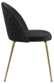 Krzesło LEISET Black /Gold metalowe nóżki