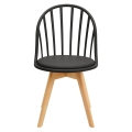 Krzesło MUSZLA czarne, bukowe nogi