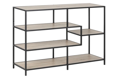 Regał ONDY V Dąb jasny czarny metal