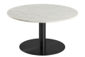 Stolik kawowy COSTA 80cm biały marmur/ czarny