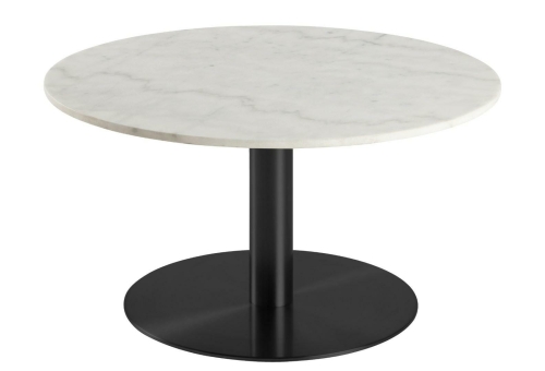 Stolik kawowy COSTA 80cm biały marmur/ czarny