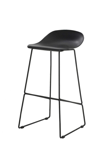 Hoker / Stołek barowy GARES czarny, polipropylen metalowa podstawa