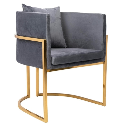 Fotel Glam CLESY VELVET złota podstawa chrom