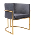 Fotel Glam CLESY VELVET złota podstawa chrom