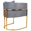 Fotel Glam CLESY VELVET złota podstawa chrom