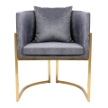 Fotel Glam CLESY VELVET złota podstawa chrom