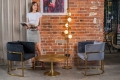 Fotel Glam CLESY VELVET złota podstawa chrom