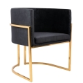 Fotel Glam CLESY VELVET czarny złota podstawa chrom